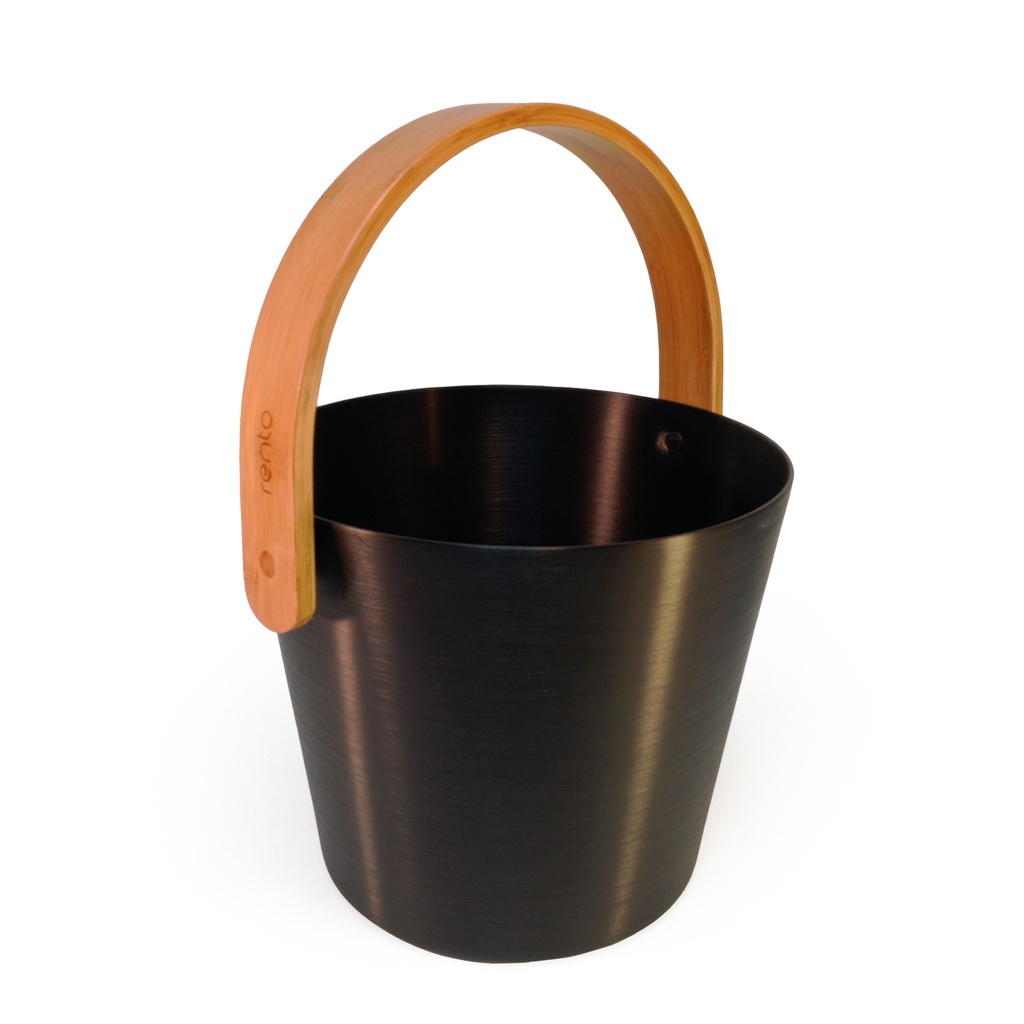 [291552] Rento Brushed Aluminum Bucket with Curved Handle (Black)