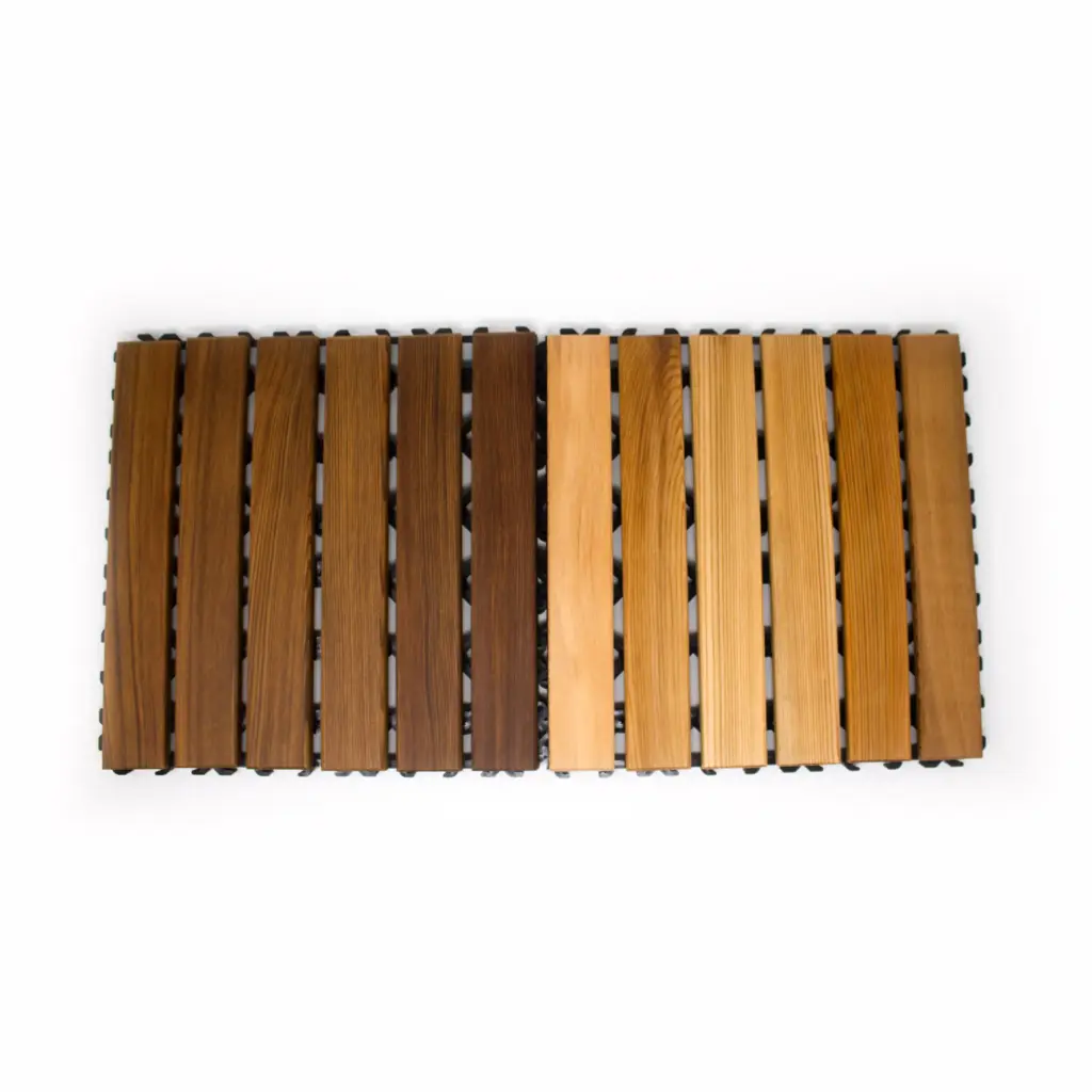 Sawo Cedar Floor Mat Block with Plastic Backing (Click Tile)